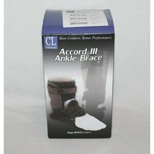 New Comfortland Accord Ankle Brace III Medium RIGHT Foot CL-301-3-R Black Blue